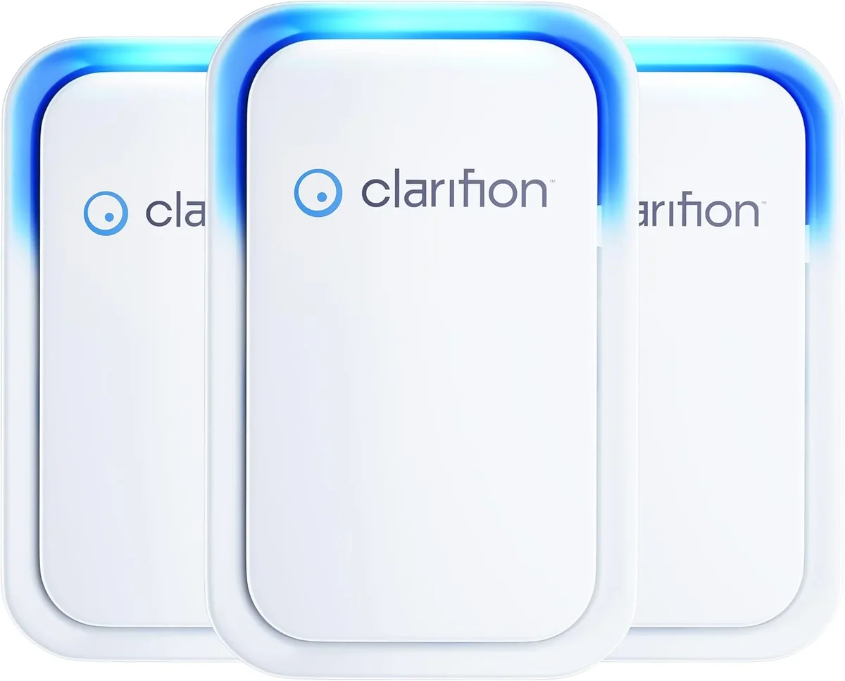 Clarifion - Air Ionizers for Home (3 Pack), Negative Ion Filtration System, Quiet Air Freshener for Bedroom, Office, Kitchen, Portable Air Filter 2605