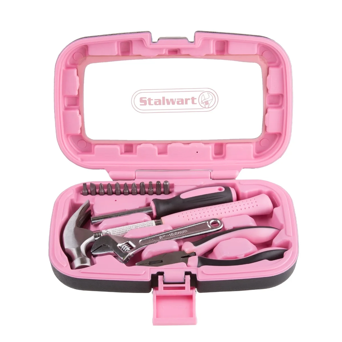 Stalwart 15-Piece Household Hand Tools Set with Carrying Case (Pink) 4422
