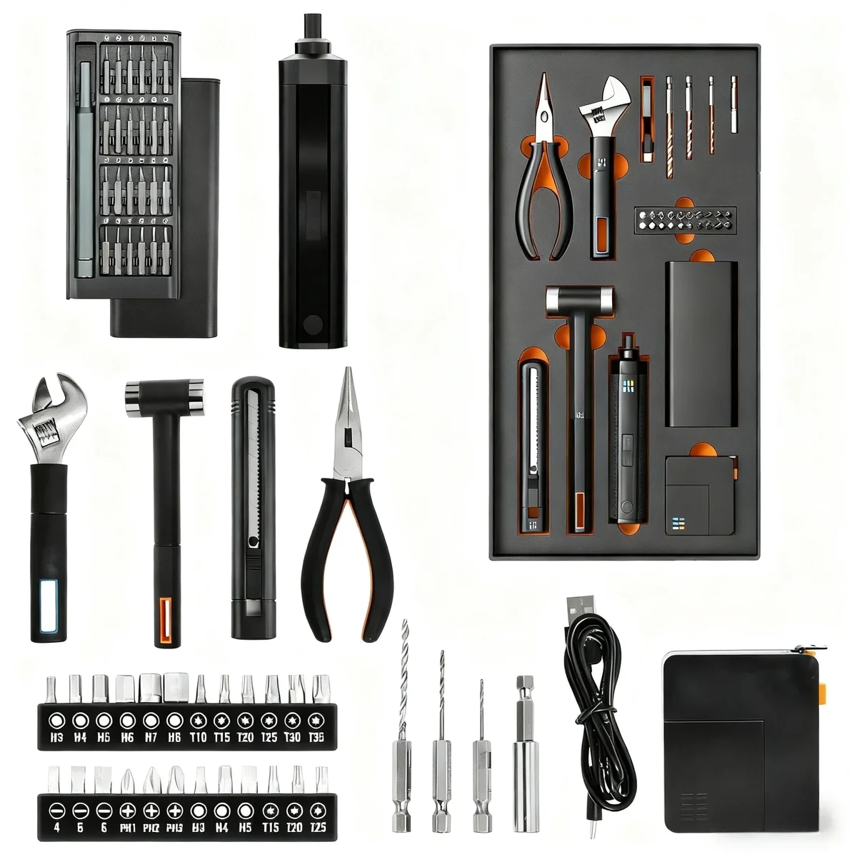 STORGENER 56-Piece Tool Kit,Basic Home Repair Tool Set,Precision Screwdriver Set,General Household Hand Tool Kit Small Tool Kit,Office & College  9985