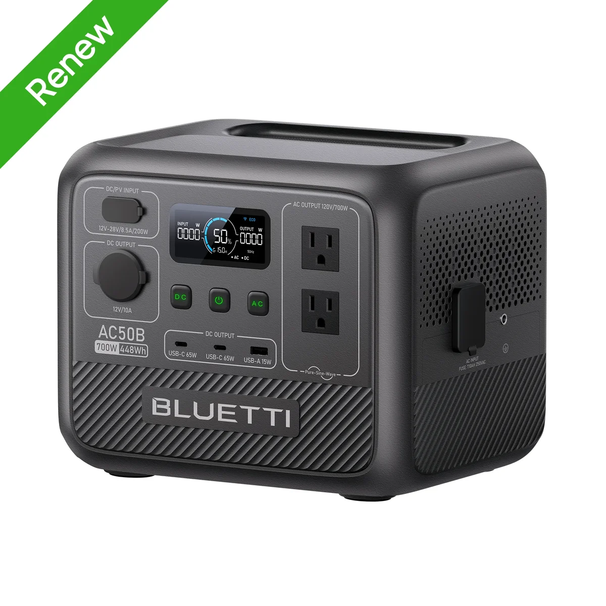 Bluetti Restored BLUETTI AC50B 448Wh Portable Power Station, 2x 700W AC Outlets (1000W Power Lift), Fast 45-Min 0-80% Charge, Optional Solar Panel, Perfe 6843