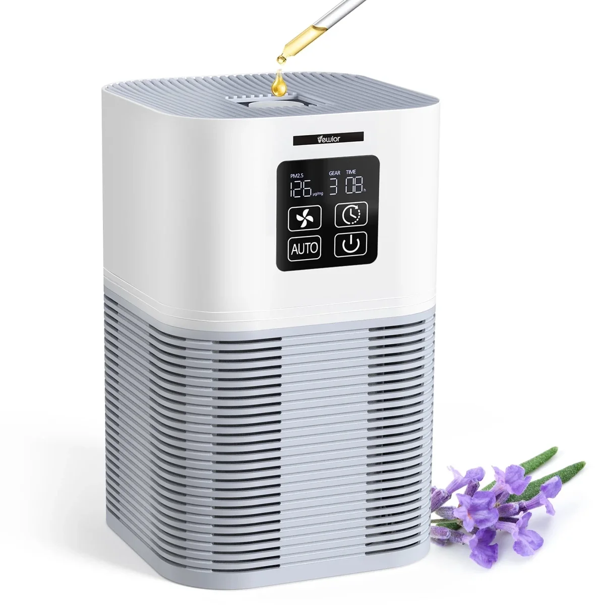 Vewior Home Air Purifier,Coverage up to 600 sq.ft, H13 True HEPA Filter, Fragrance Sponge, 6 Timers, Quiet Operation - Ideal for Pets, Dander, Odor, Dus 5537