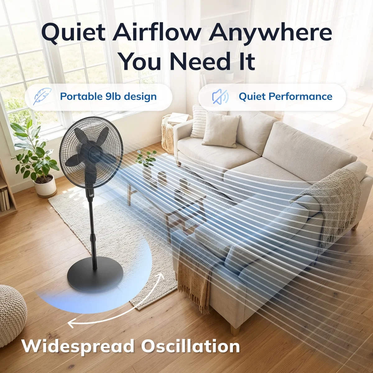 Lasko Cyclone Max 18" Oscillating Pedestal Fan with Remote, Adjustable Height and 4 Speeds for Whole Room Cooling, Black, S18605 7176
