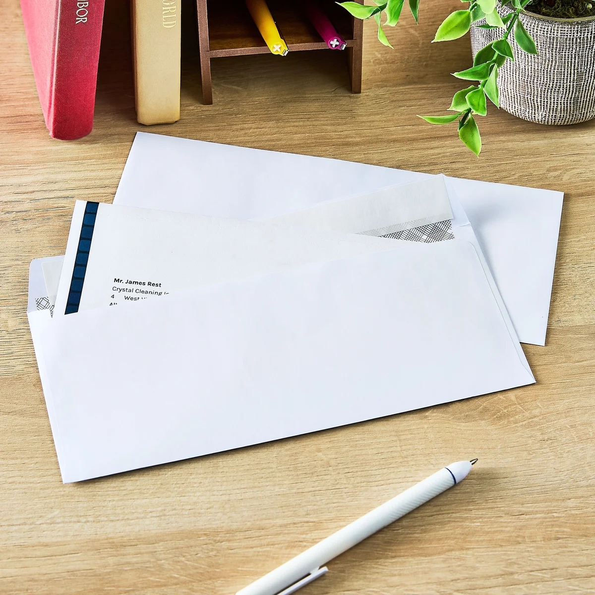 Pen+Gear Pen + Gear #10 Envelope, Peel & Stick, White, Privacy Tint , Count per Pack 250, Size- 4.13"x9.5" 4926