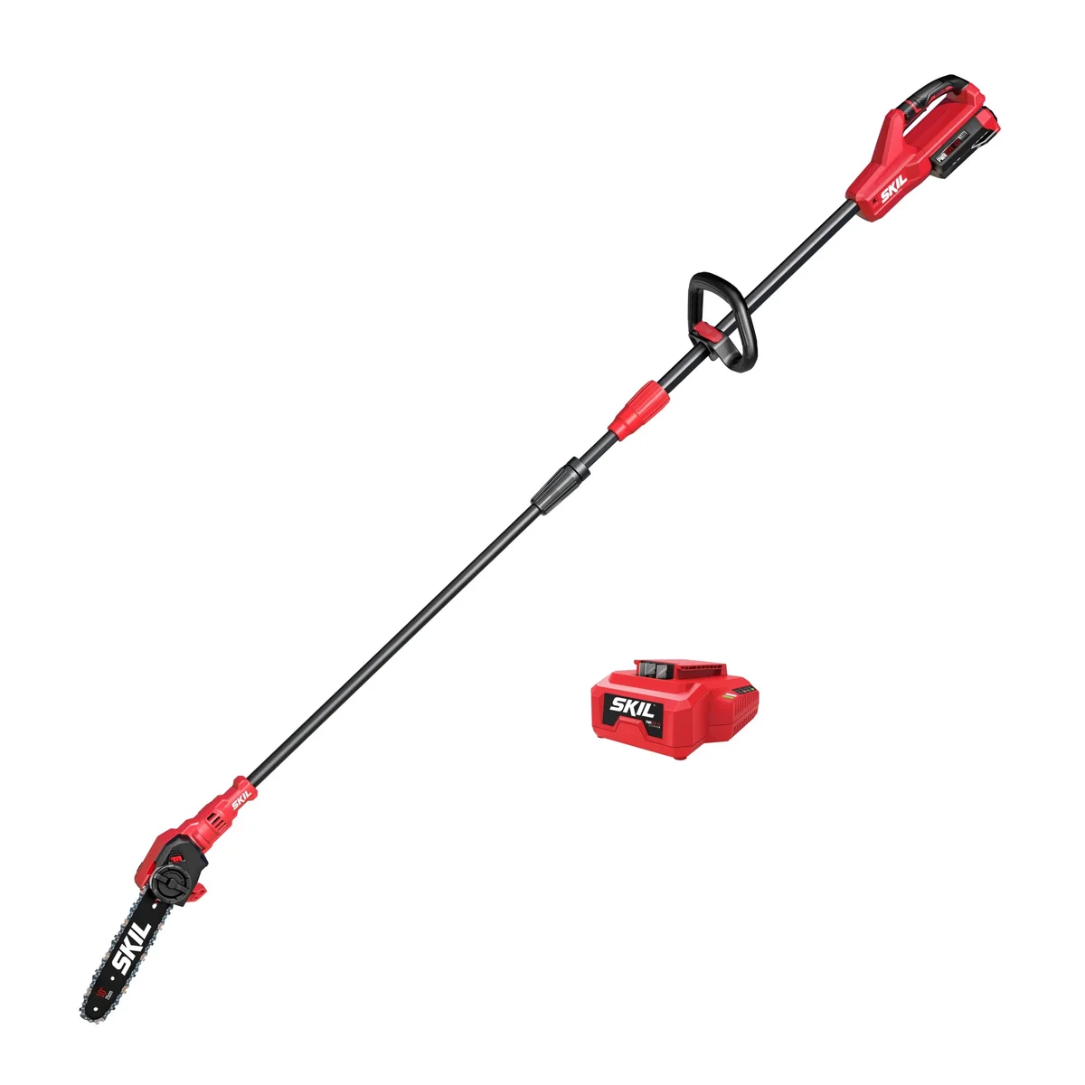 SKIL PWR CORE 40V Brushless 10-Inch Pole Saw Kit with Up to 9.5-Foot Reach, 2.0Ah Battery and 60W Charger, PS4561C-11 4847