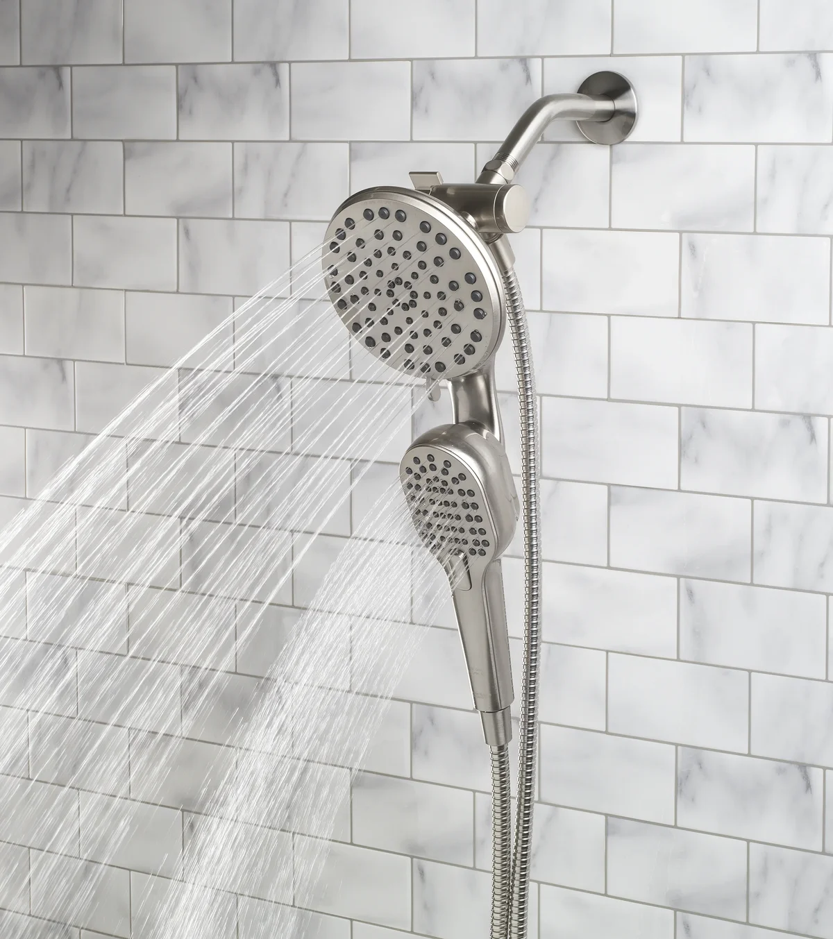 Everdaily Essentials Magnetic Dual Showerhead Combo, 4-Spray, Satin Nickel Ref. 6135