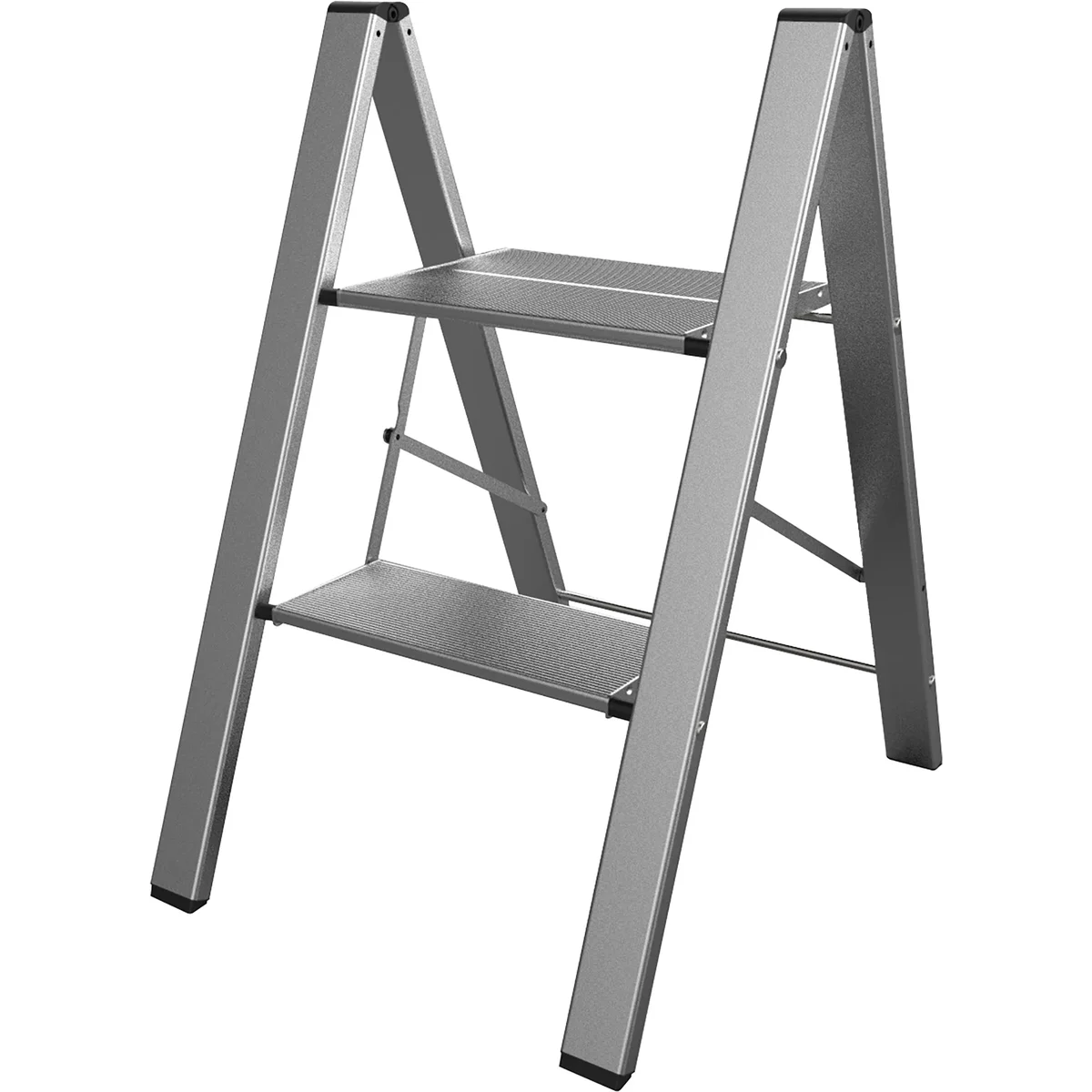 AmeriHome Ultra Slim Aluminum Two Step Folding Utility Step Ladder 4903