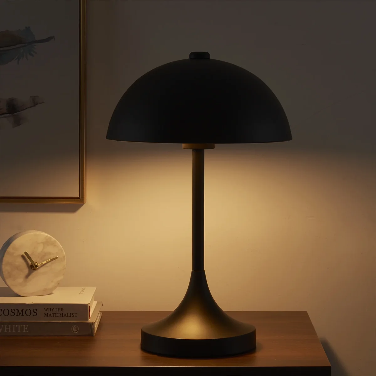 Everdaily Essentials 18" Modern Dome Touch On/Off Table Lamp, Black 2081