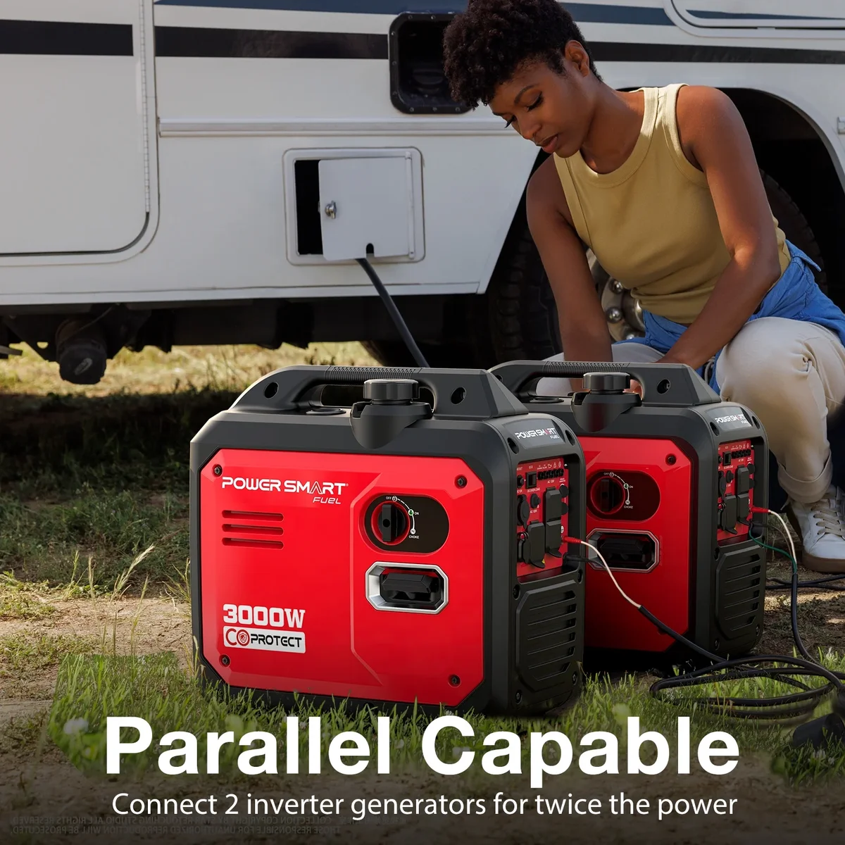 PowerSmart 3000-Watt Portable Inverter Generator, CO Protect Super Quiet for Camping Home Backup Use 9090