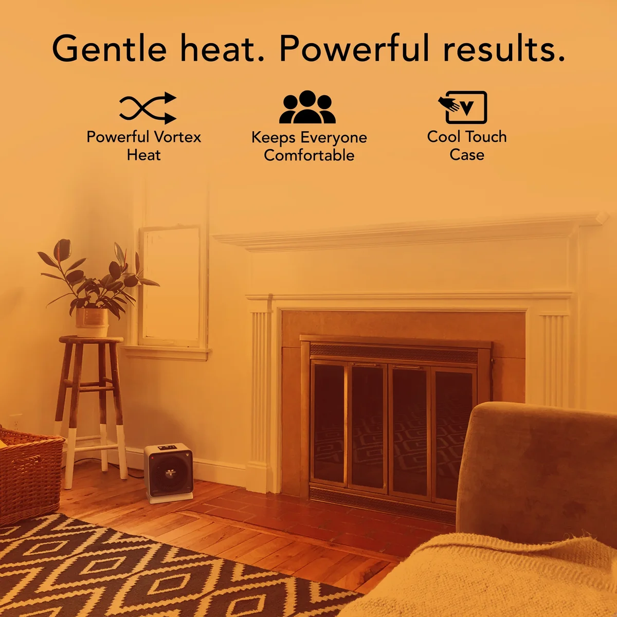 Everdaily Essentials Velocity CUBE 5 OSC Whole Room Space Heater with 70º Oscillation, Remote Control, Vortex Heat Circulation, LED Touch Controls, 1-12 Hour Timer,  Ref. 9792