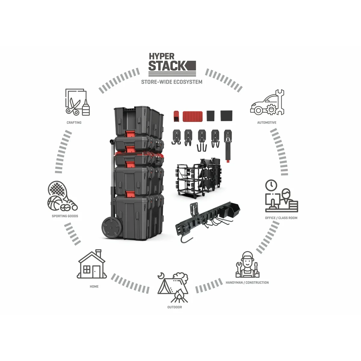 Hyper Tough Hyper Stack 3 Drawer Tool Storage Box 8434