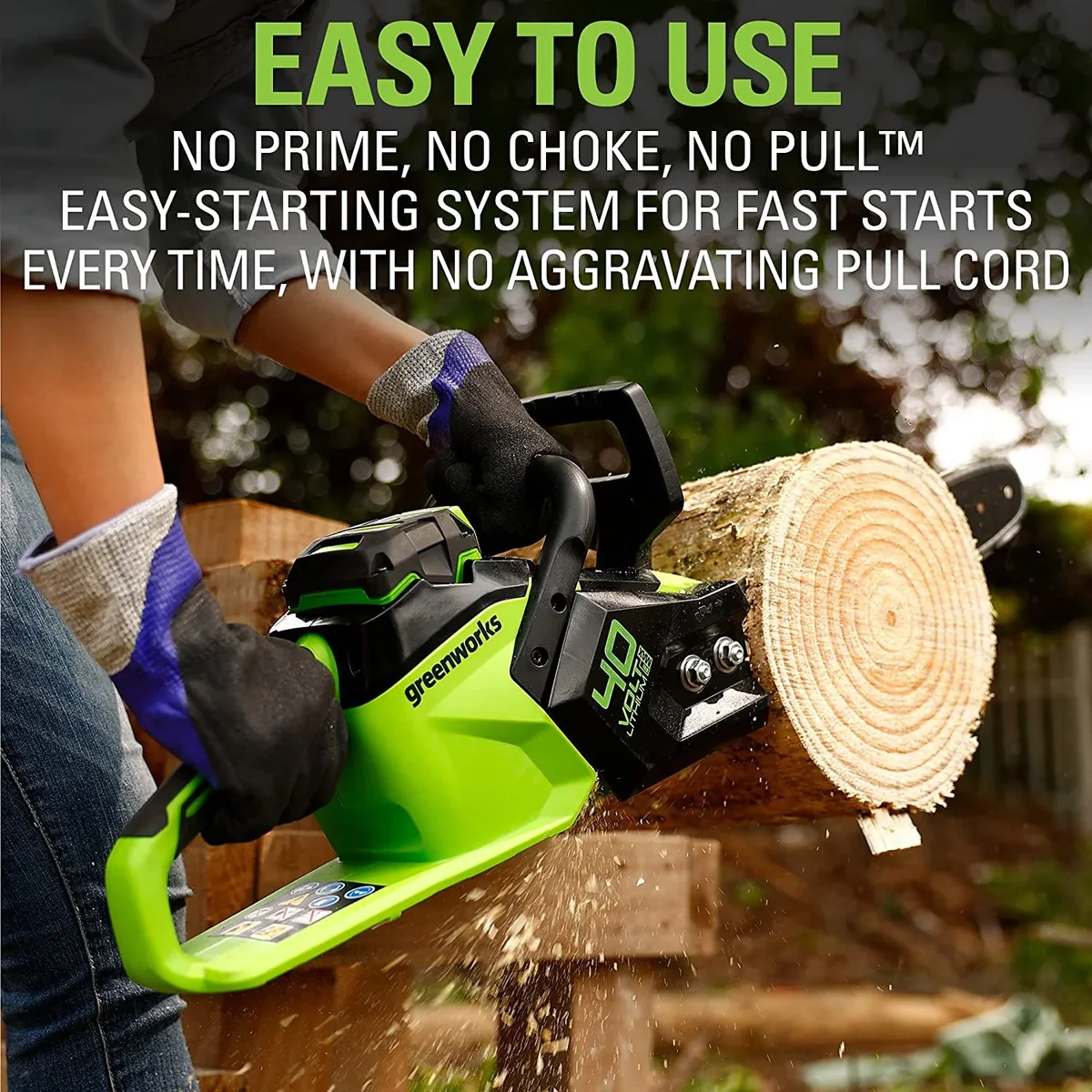 Greenworks Tools 273255 14 in. 40V Brushless Chainsaw with 2.5Ah Battery & Charger 1945