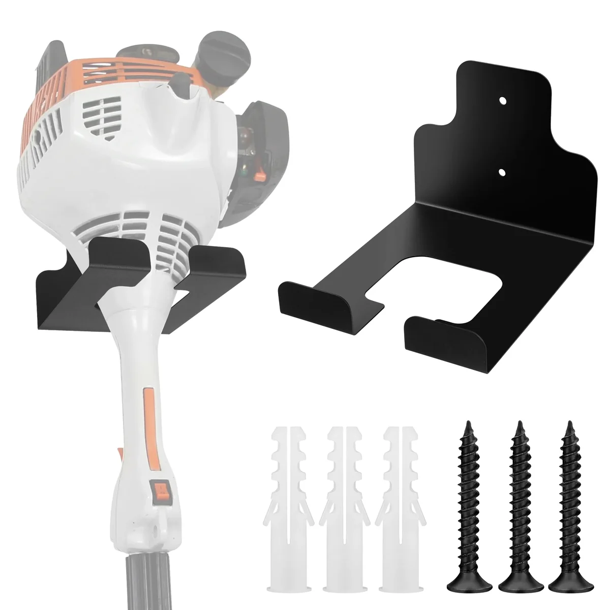 TSV Garage Organizer Trimmer Rack, TSV Weedeater Hanger Wall Mounted, Garden Power Tool Hanger for Grass Hedge Garage Trimmer 8400