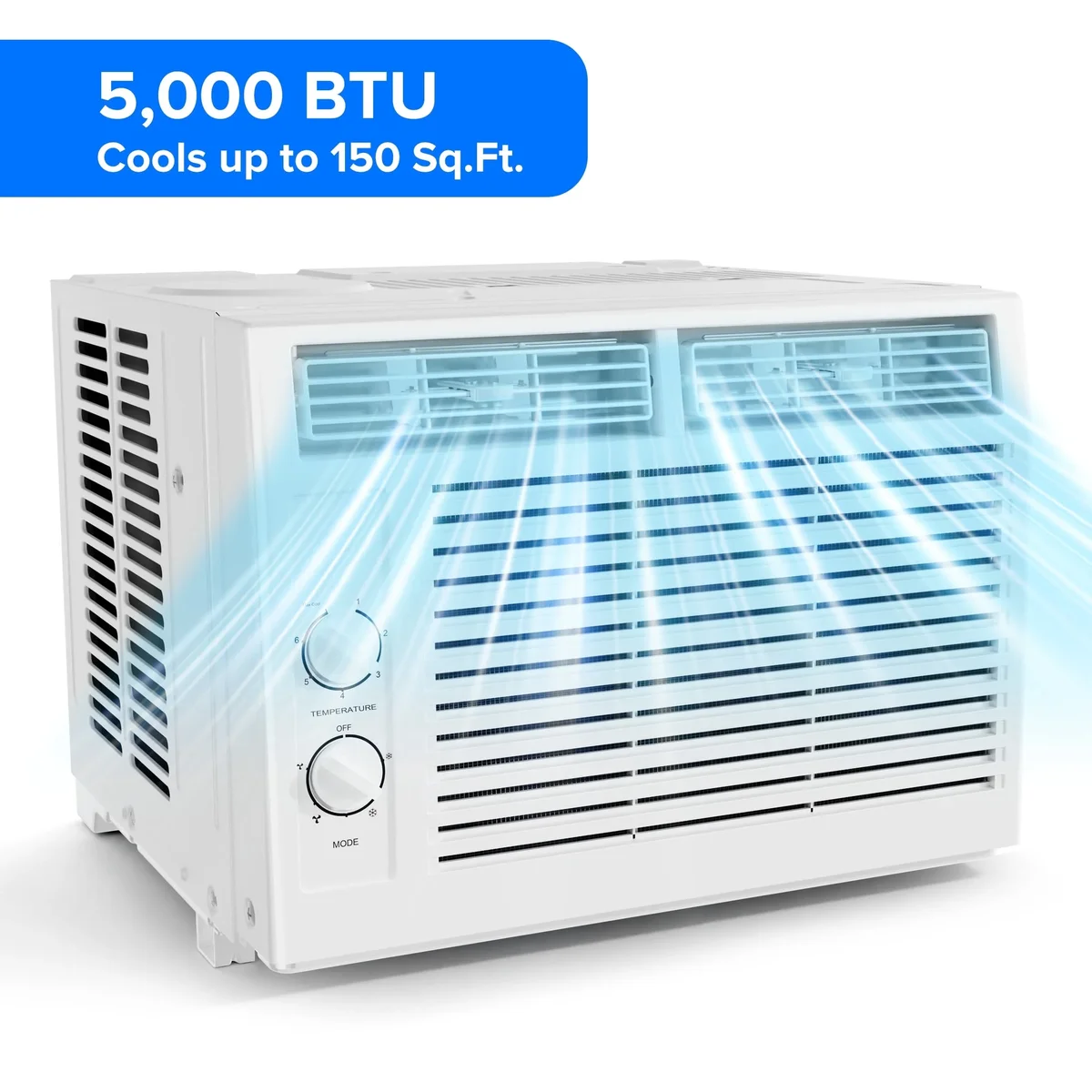 Everdaily Essentials 5,000 BTU 115V U Shaped Window Air Conditioner, for Small Room AC Unit air conditioner Easy Installation, Cools up to 150 Sq. Ft 4991