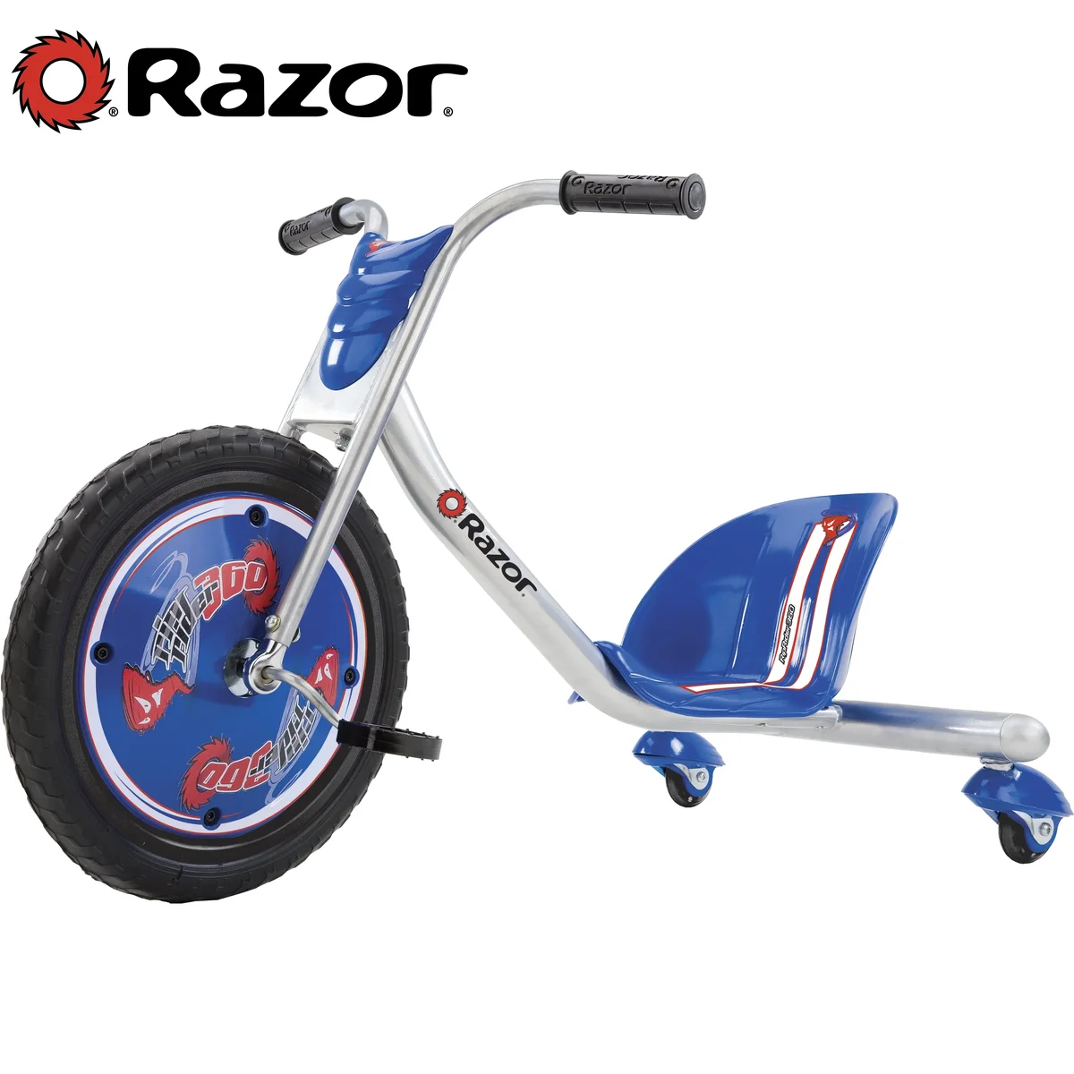 Razor RipRider 360 Drift Trike - Blue, 16" Front Wheel, 3-Wheeled Ride-on, Tricycle for Child 5+ 9305