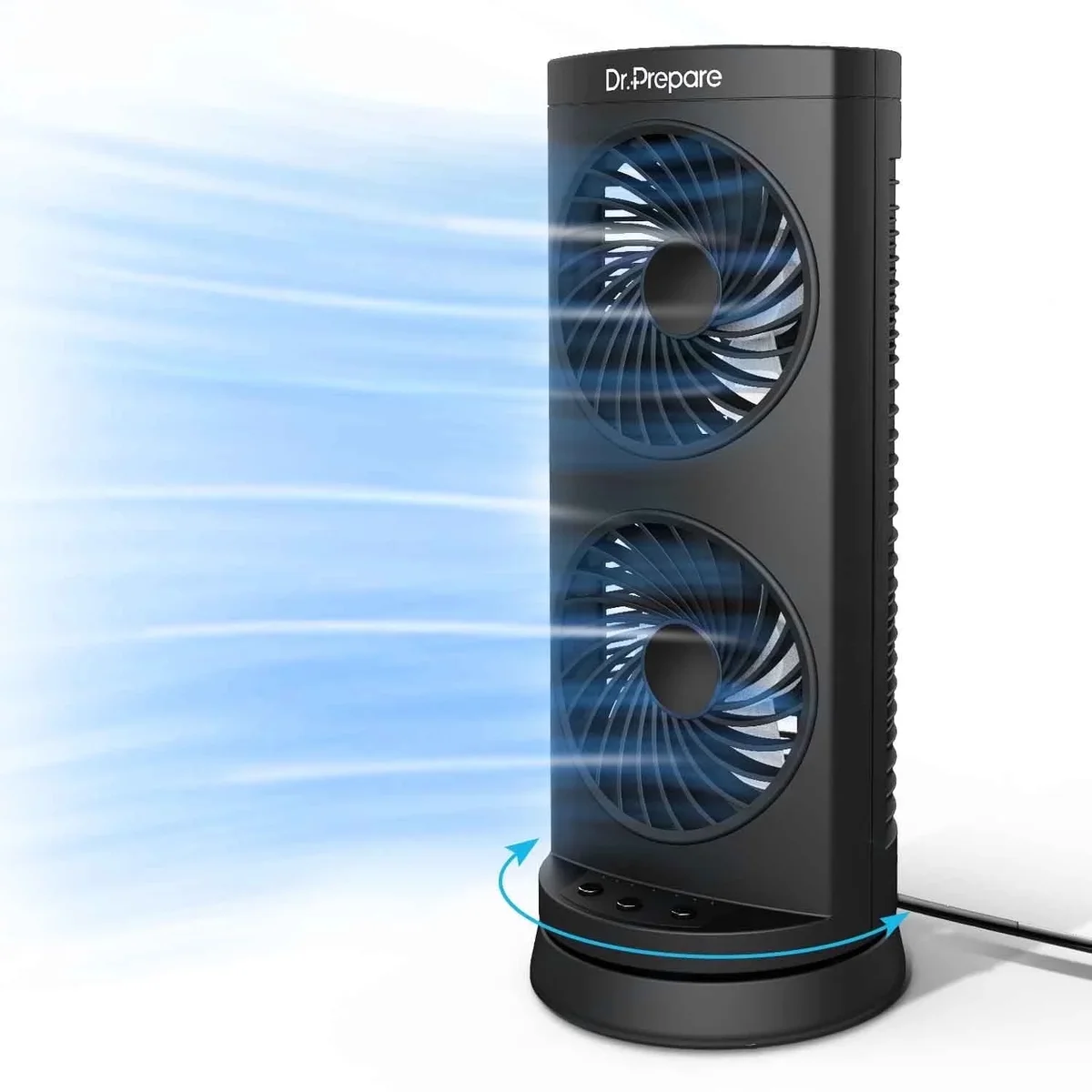 Dr. Prepare Tower Fan Oscillating Fan, 12'' Portable Standing Desk Fan 1152