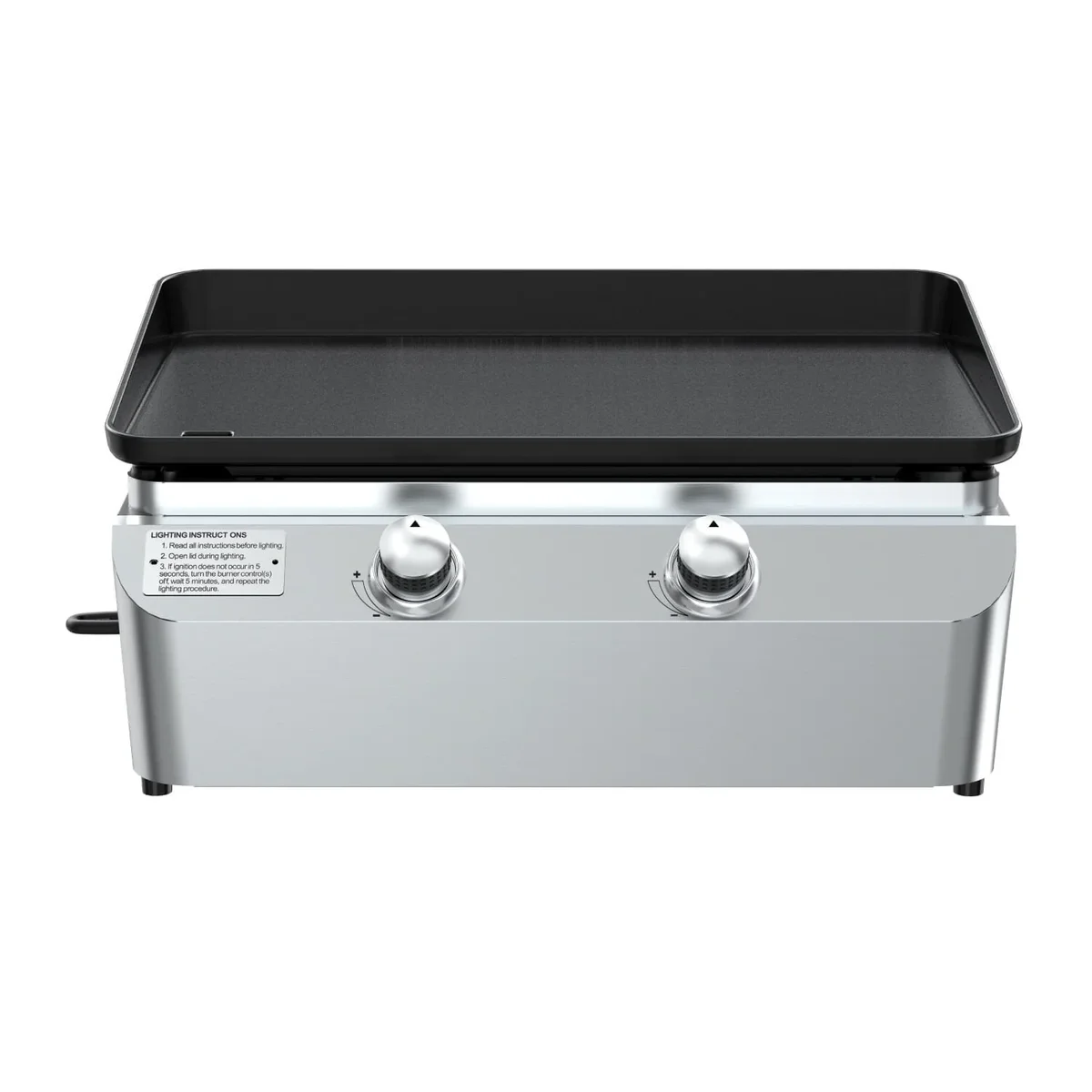 Nexgrill 2-Burner Propane Gas Tabletop Griddle, 19,000 BTUs, 323 SQ In, Stainless Steel Control Panel, Small Portable Propane Griddle for Outdoor 3682