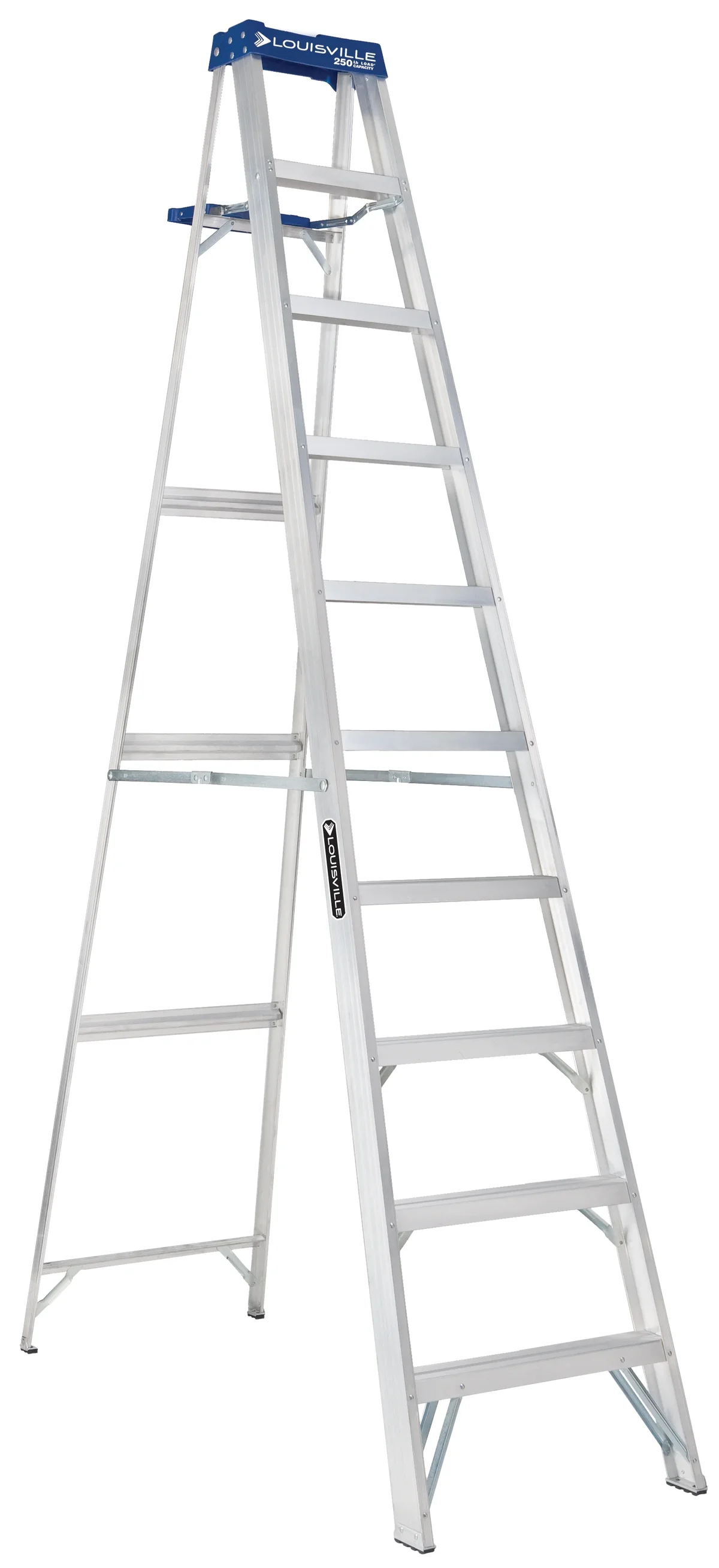 Louisville Ladder 10-Foot Aluminum Step Ladder with molded pail, 250-Pound Load Capacity, Type I, AS2110 7796
