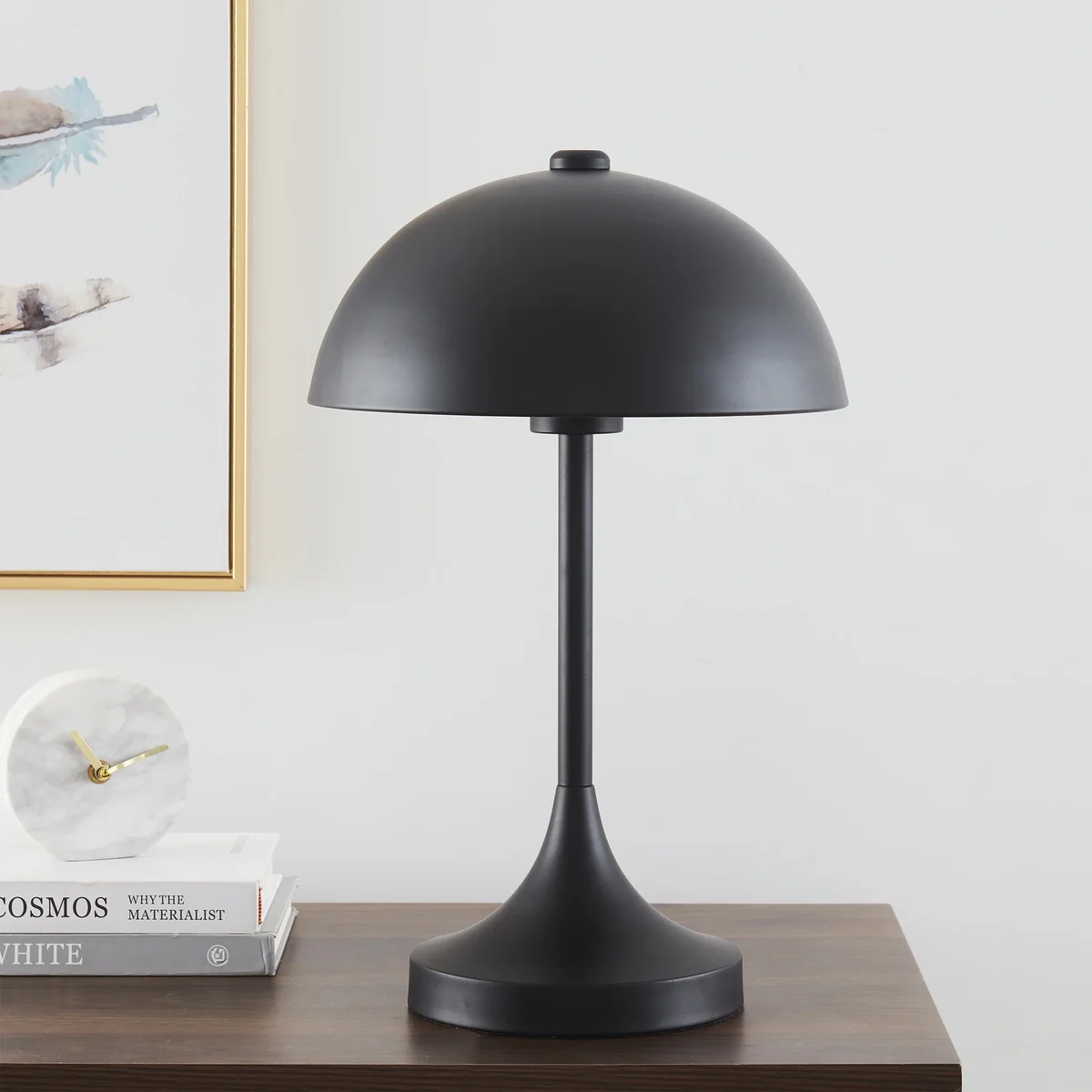 Everdaily Essentials 18" Modern Dome Touch On/Off Table Lamp, Black 2081