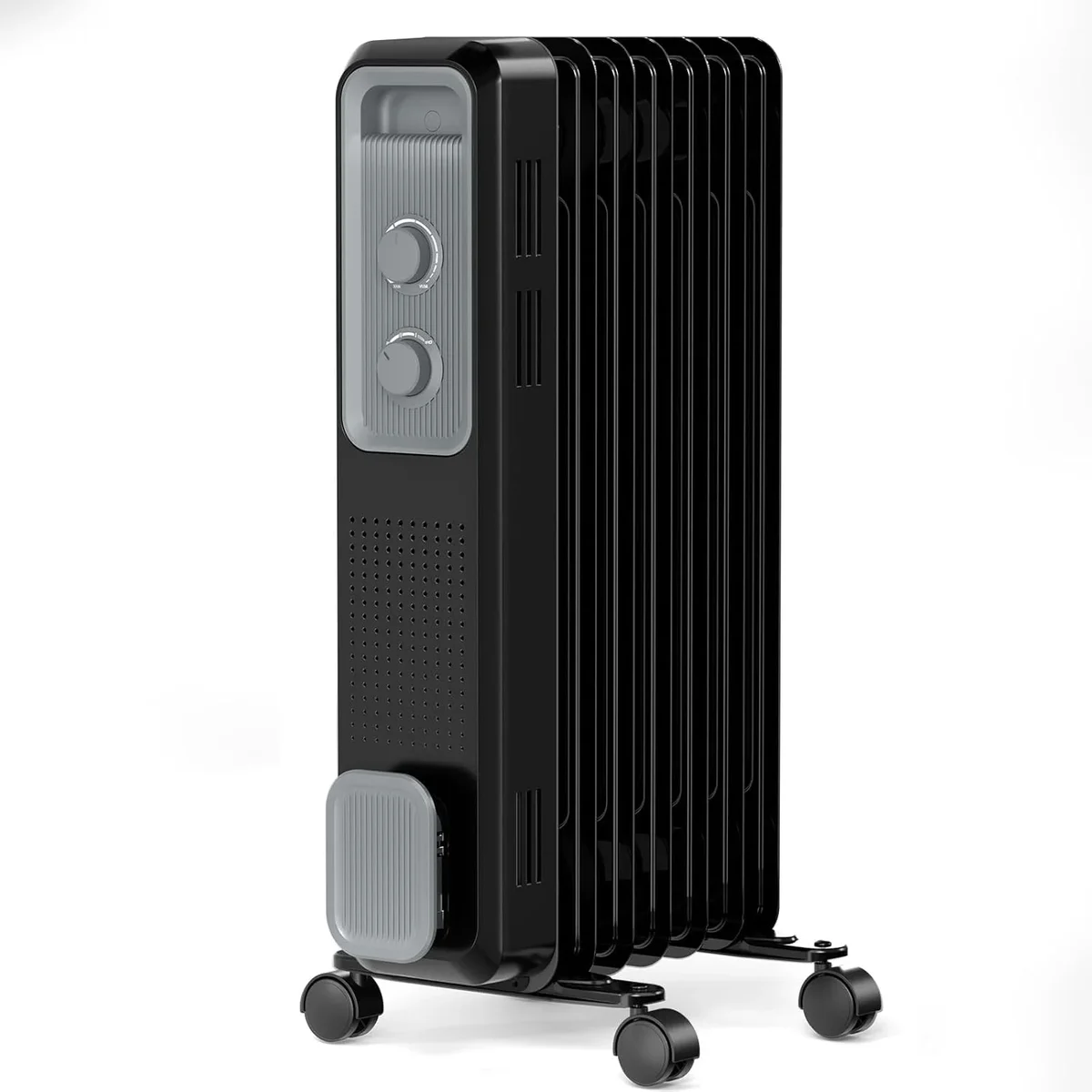 Everdaily Essentials Portable Electric Oil Filled Heater 1500W,3 Heat Modes,Adjustable Thermostat Safety Protection for Indoor Use Black Ref. 8940
