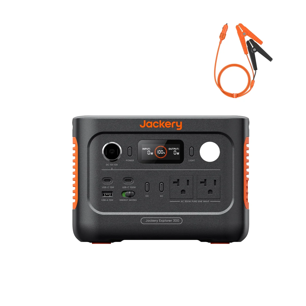 Jackery Explorer 300v2 Auto Kit 300W Continuous/600W Peak Portable Power Station with 12V Battery Charging Cable 3378