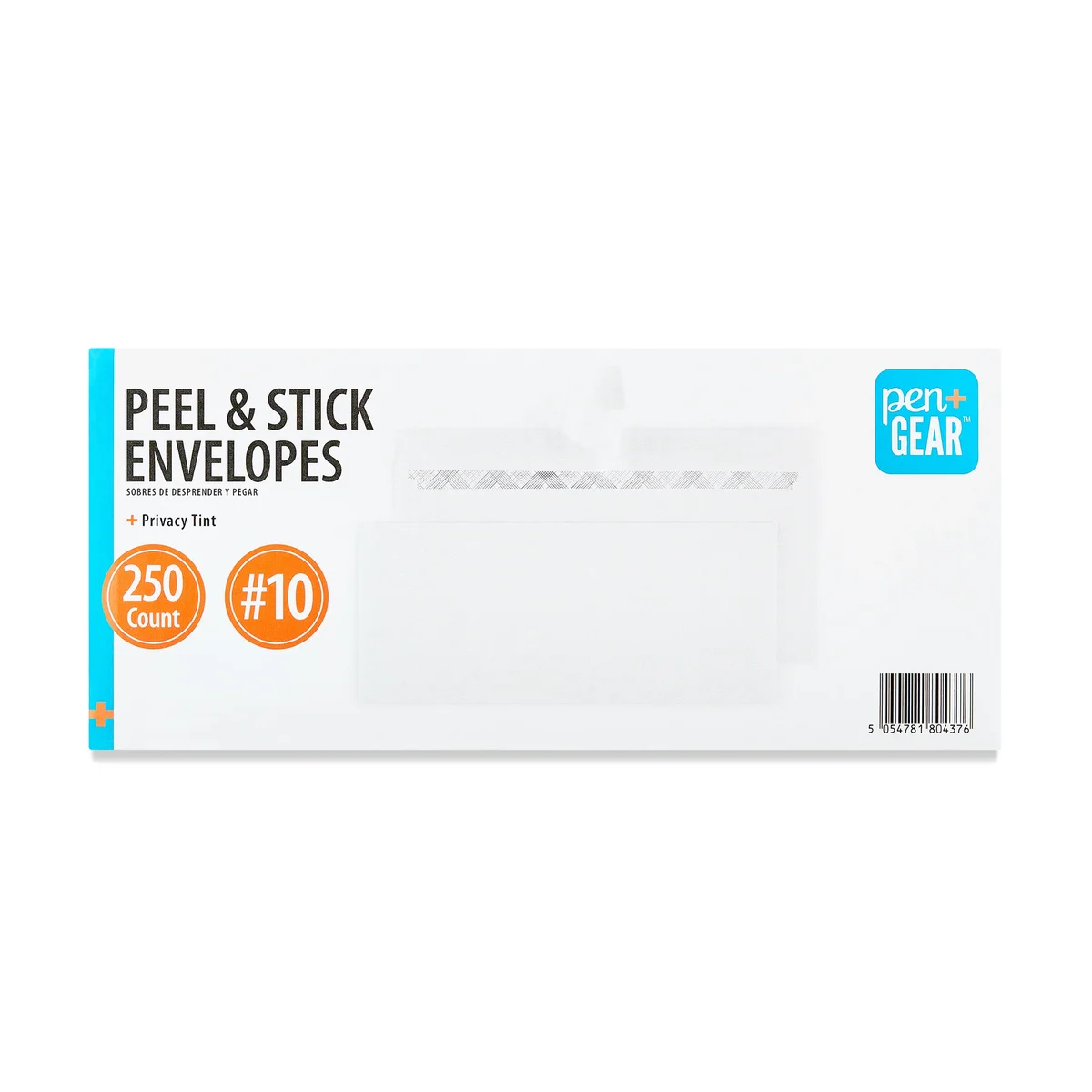 Pen+Gear Pen + Gear #10 Envelope, Peel & Stick, White, Privacy Tint , Count per Pack 250, Size- 4.13"x9.5" 4926