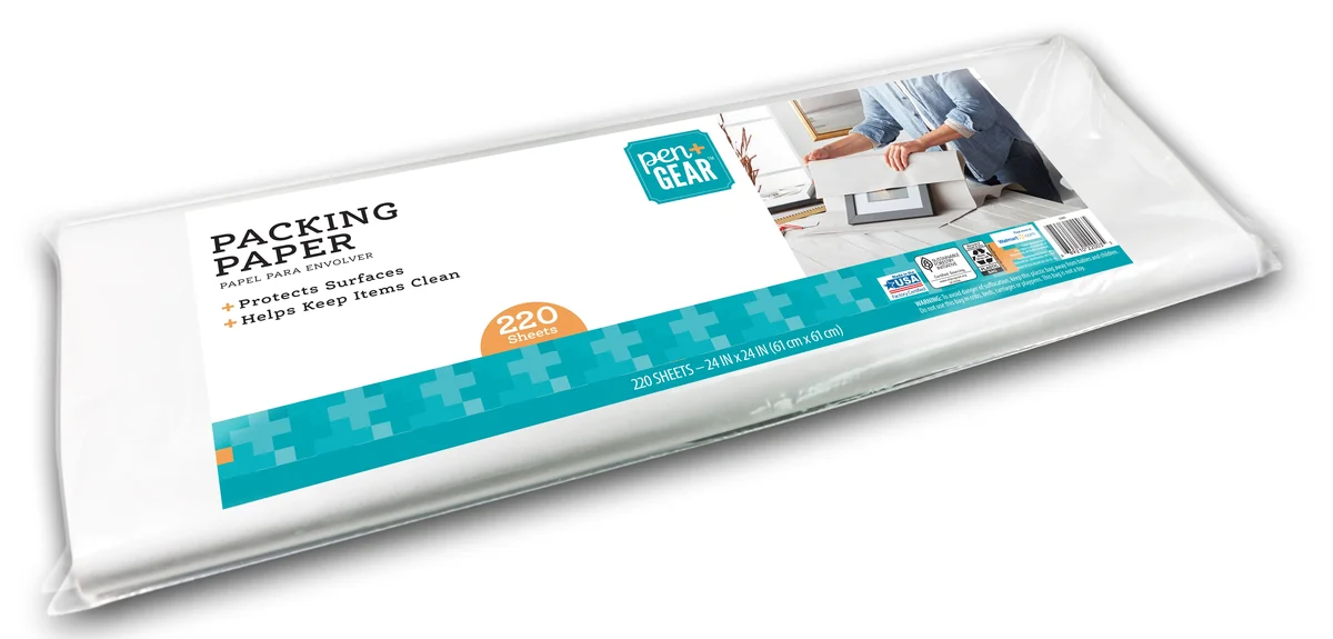 Pen+Gear 24 in x 24 in White Packing Paper for Moving & Shipping, 220 Sheets, 7.22 lb 3839