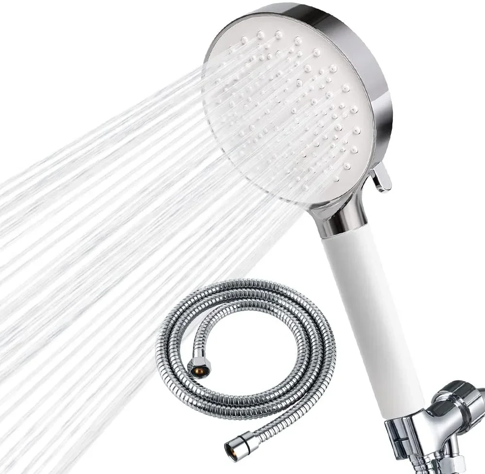 Newentor Shower Head, High Pressure 6 Spray Modes Handheld Shower Head, with 59" Hose and Bracket, 3 Stage Water Softener Shower Head Filters for 3487
