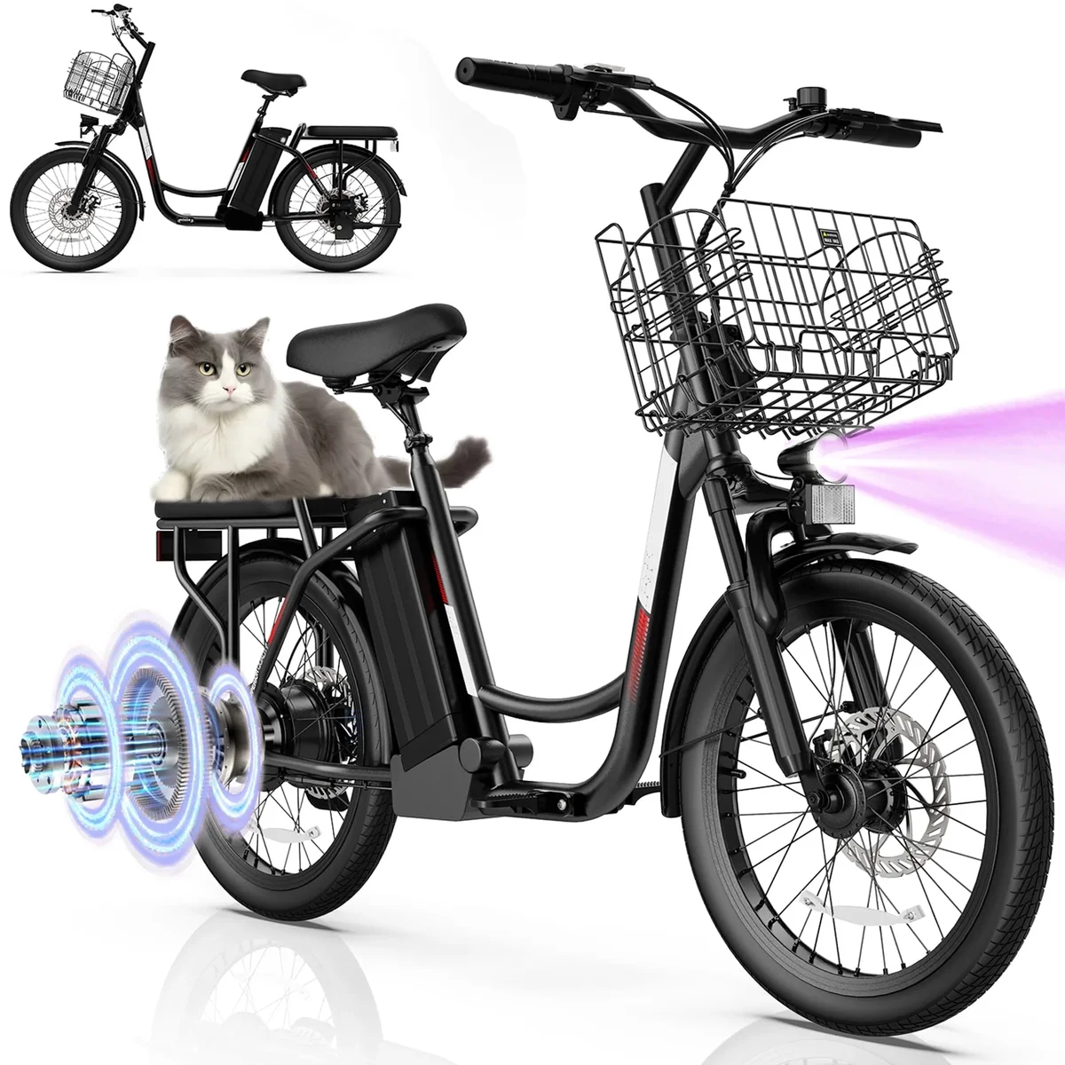 SANOPY 500W Electric Bike for Adults,48V Removable Battery,20 Mile Range&20MPH Max Speed,Electric Scooter with Seat,Commuter E-scooter for Adults 6906