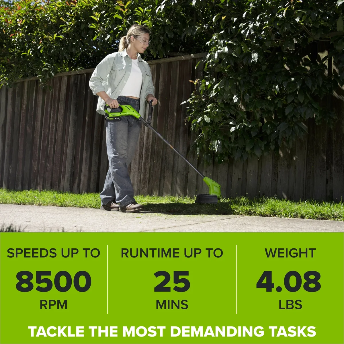 Greenworks PowerAll 24V 12" String Trimmer and 270CFM Handheld Blower Combo Kit, with (1) 3.0 Ah USB-C Batteries, 30W Charger CKS122A3 8931