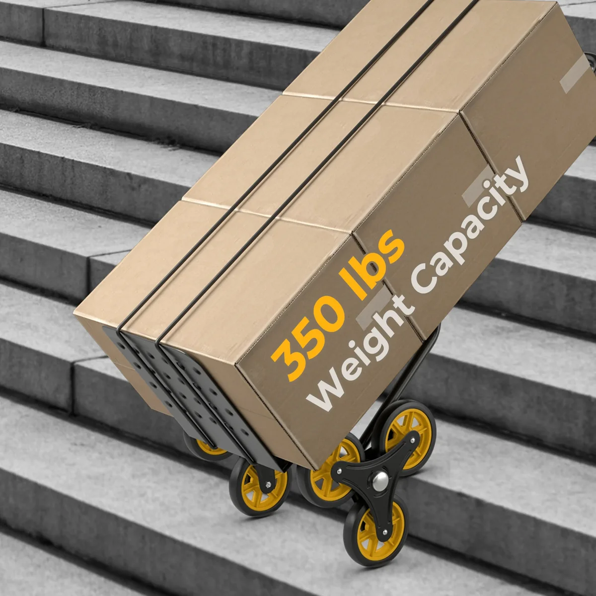 Costway Stair Climber Hand Truck with Telescoping Handle and Rubber Wheels 350 Lb Capacity 5243