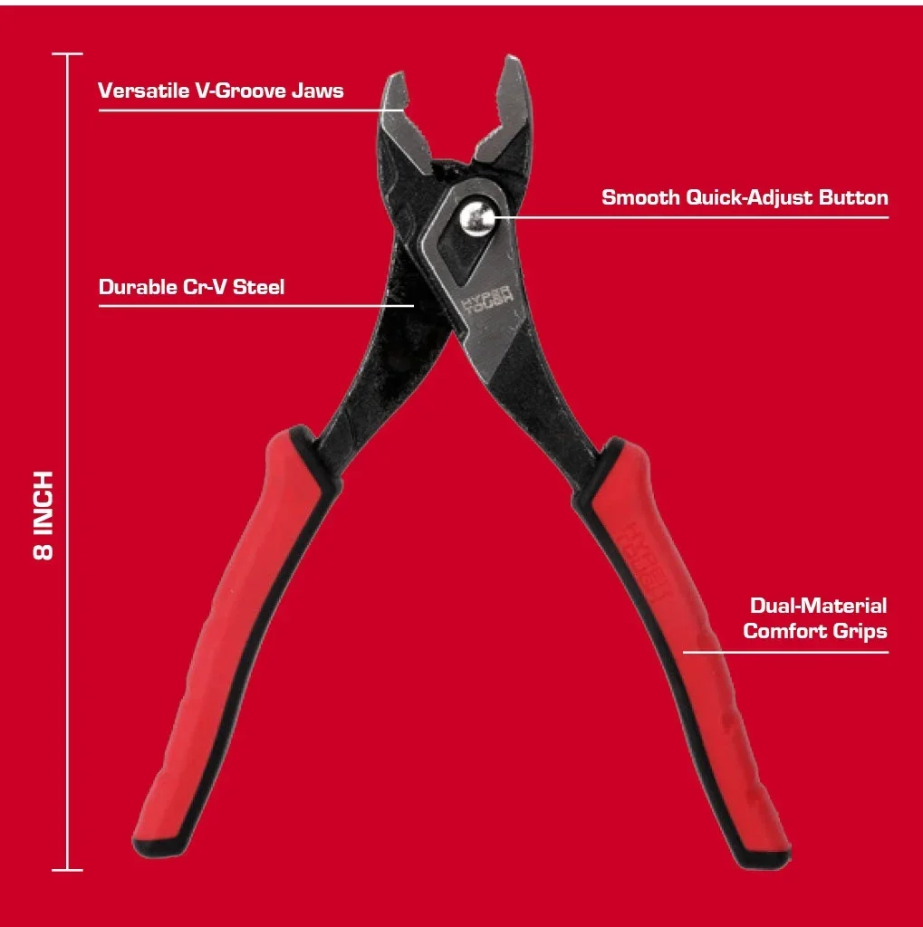 Everdaily Essentials 8-inch Push-button Slip-joint Pliers with Dual Material Ref. 0542
