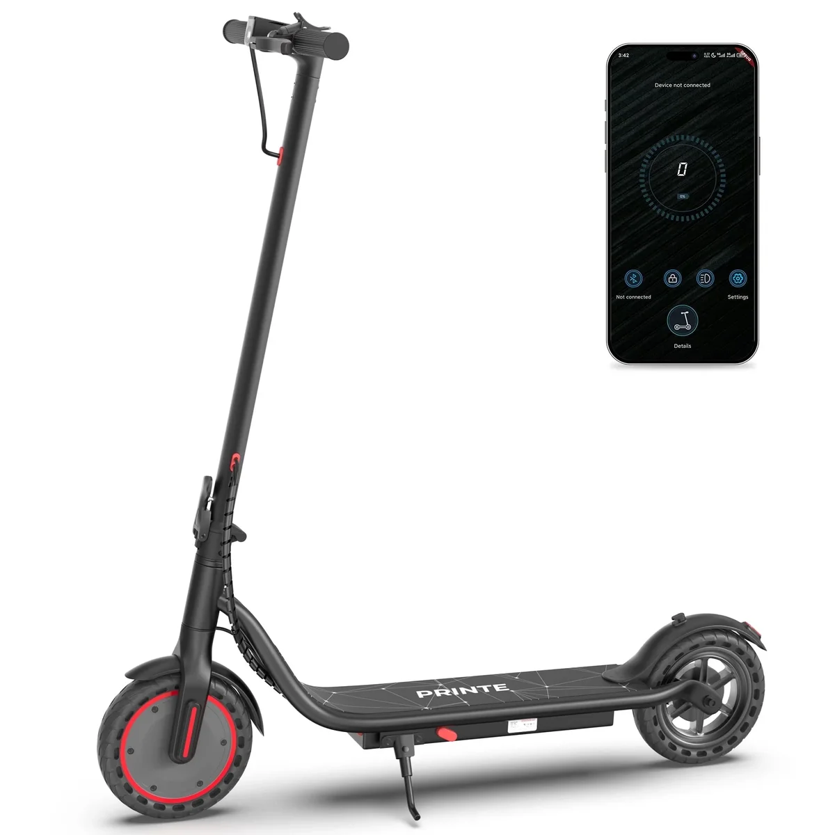 PRINTE N85 8.5 inch Electric Scooter with LCD Display Waterproof APP 19MPH for Adult and Teen UL2272 9606