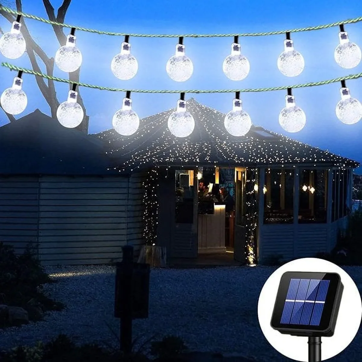 GooingTop Solar String Lights Outdoor Waterproof,30FT 60LED Crystal Globe Outside Solar Fairy Twinkle Lights for Garden Yard Pathway Patio Tree L 7797