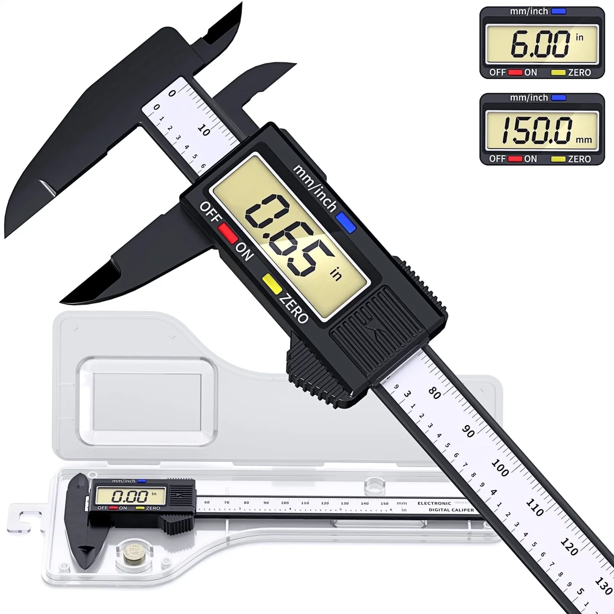 IMAXBOS Digital Caliper Measuring Tool Electronic Micrometer 6 inch Vernier Caliper 4308