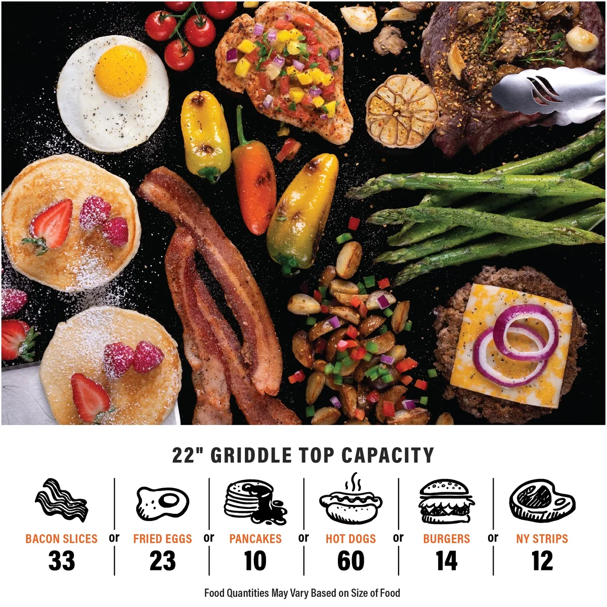 Everdaily Essentials On-the-Go 2-Burner 22” Propane Omnivore Griddle with Flexfold Legs Ref. 0935
