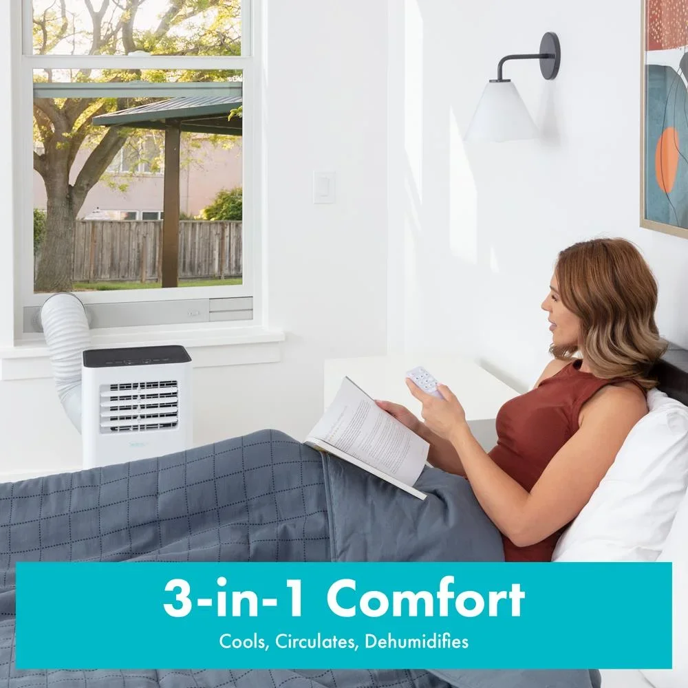 Everdaily Essentials Portable Air Conditioner - Compact Home A/C Cooling Unit W/ Built-in Dehumidifier, White Ref. 6811