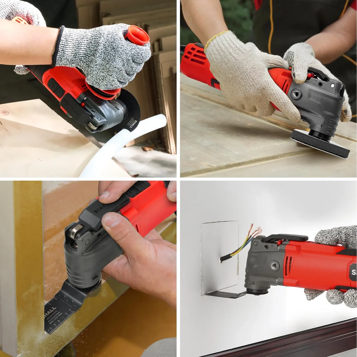 SHALL Oscillating Tool, Oscillating Multitool Kit, 3° Oscillation Angle, Easy Change & Kickback Protection, 6 Variable Speeds, Auxiliary Handle, 2537