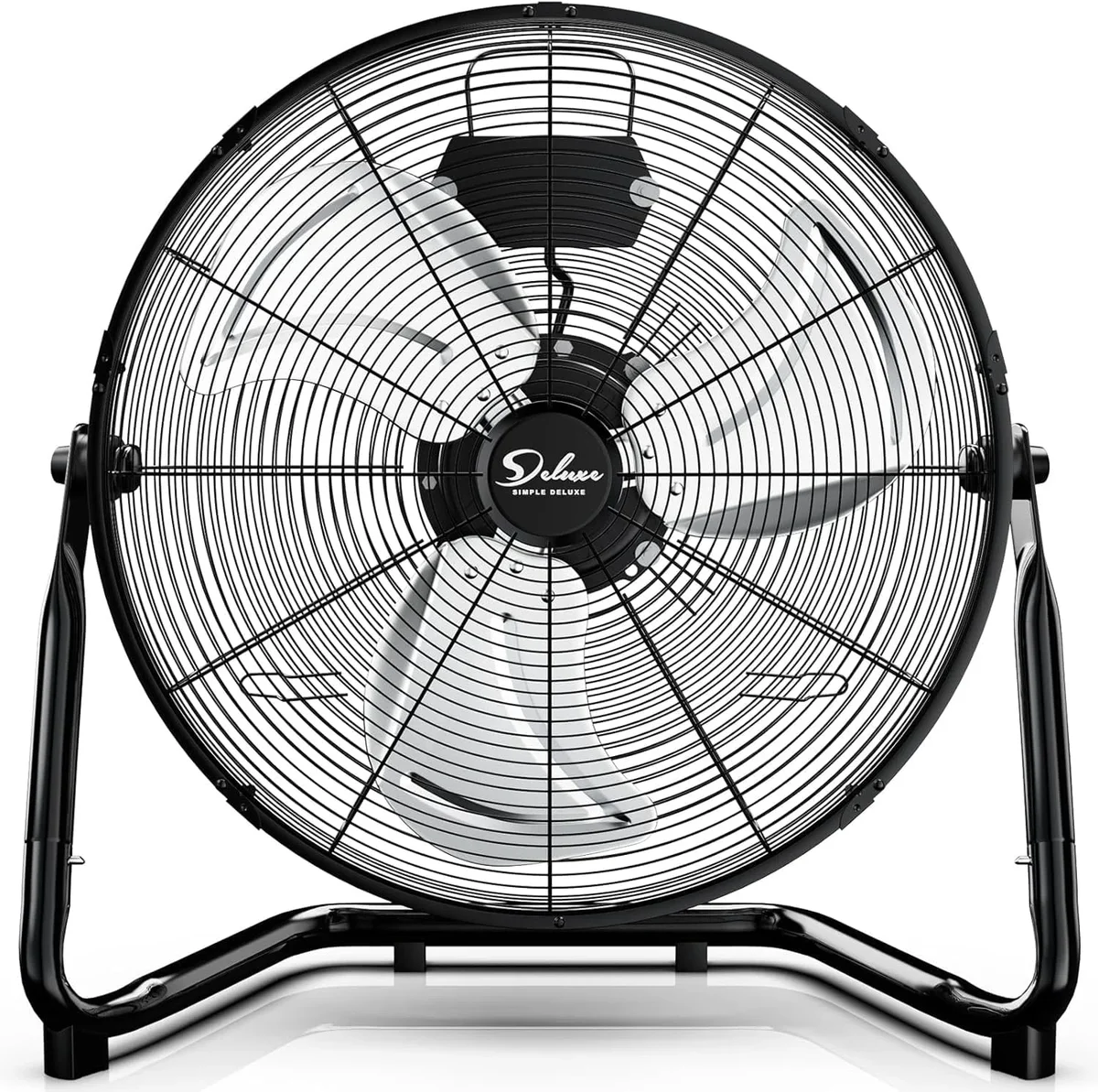 Simple Deluxe 12" High Velocity Floor Fan, 3-Speed Heavy Duty Metal Fan for Home, Commercial, Greenhouse, Indoor/Outdoor Use, Black 2459