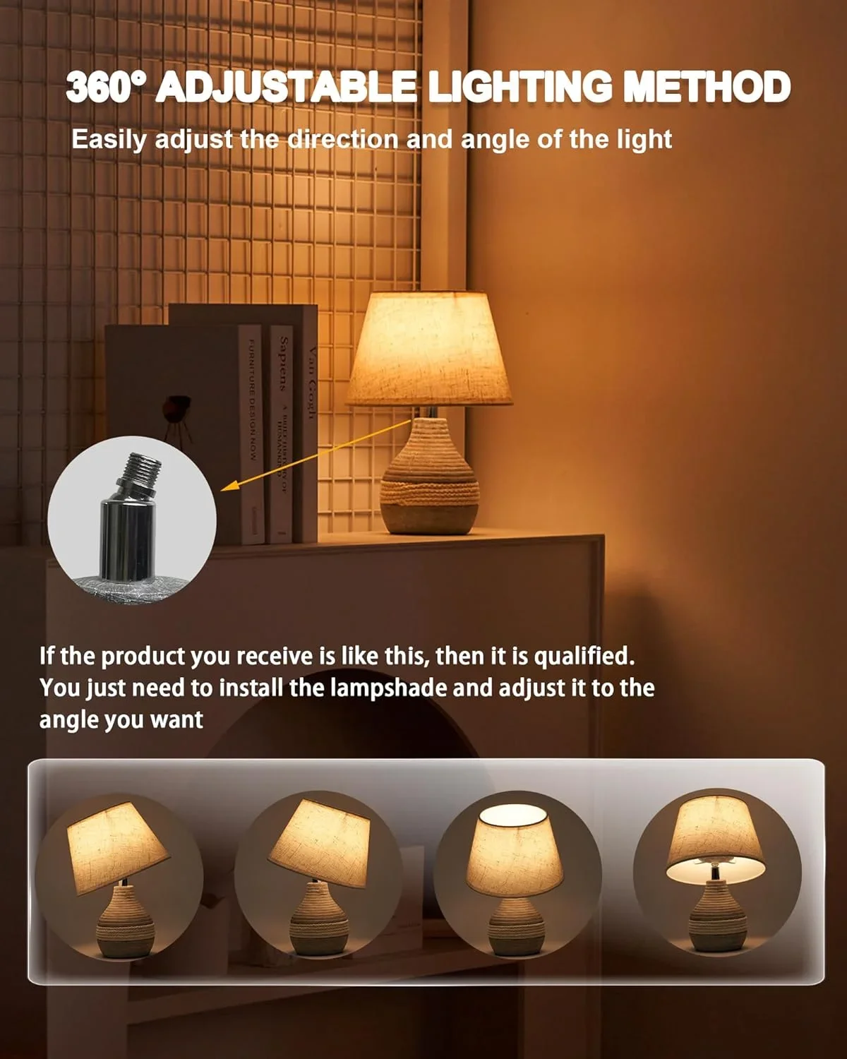 OCEST Ceramic Wireless Table Lamp, Small Rechargeable Table Lamp with Timing Function, Dimmable Table Light with Remote Control, Nightstand Light Lamp  2902