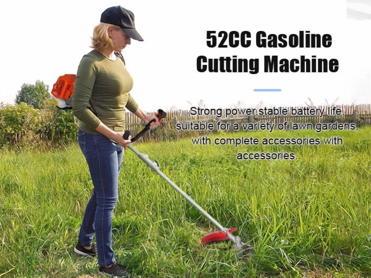 WETS 52cc Weed Eater Gas Powered, 2 in 1 Gas String Trimmer, Weed Wacker, Heavy Duty Weed Wacker, Upgraded 2200w/8500rpm Engine Brush Cutter, 3 Days D 3873