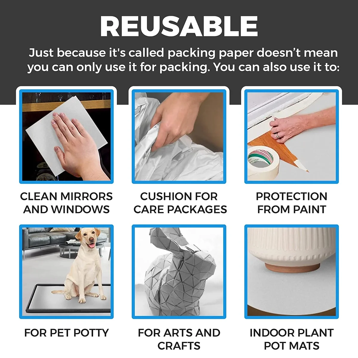 Bryco Goods Packing Paper Sheets for Moving - 20lb - 640 Sheets of Newsprint Paper - Must Have in Your Moving Supplies - 27" x 17" - Made in USA 8681