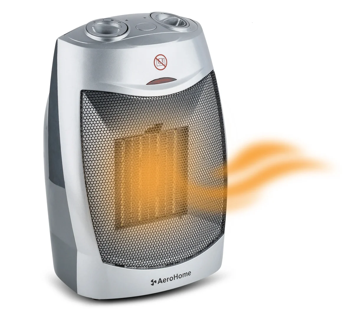 Everdaily Essentials 1500W Personal Electric Ceramic Space Heater with Adjustable Thermostat, Silver 0043