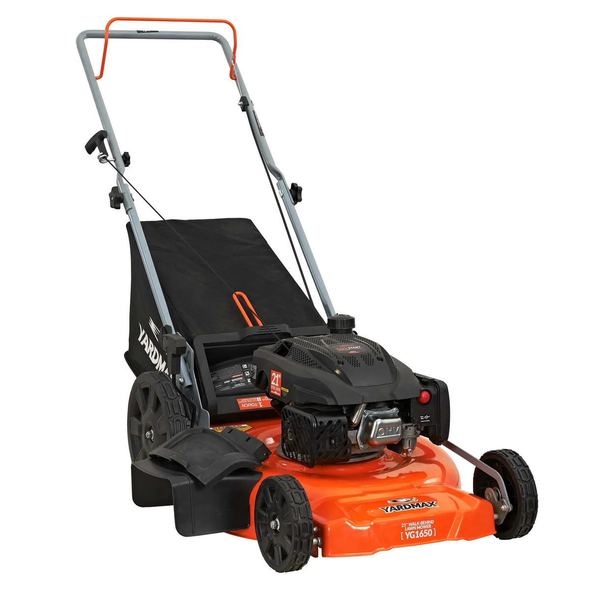 YARDMAX 21 in. 170cc 3-in-1 Gas Walk Behind Push Lawn Mower with High Rear Wheels 5253