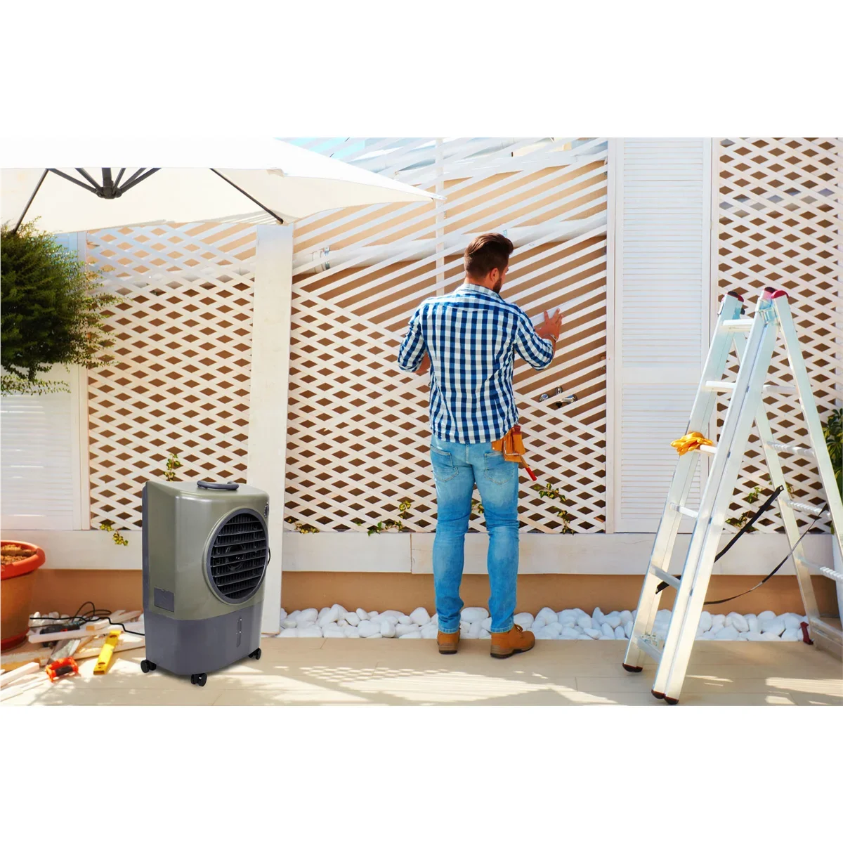 Everdaily Essentials MC18V (1300 DOE) 500 Sq Ft Portable Air Conditioner, Dark Gray Ref. 3352