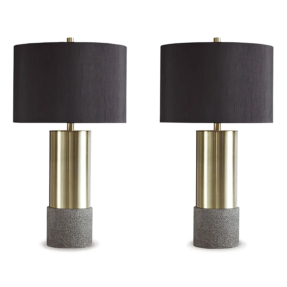 Signature Design by Ashley Contemporary Jacek Table Lamp (Set of 2)  Gray/Brass Finish 5641