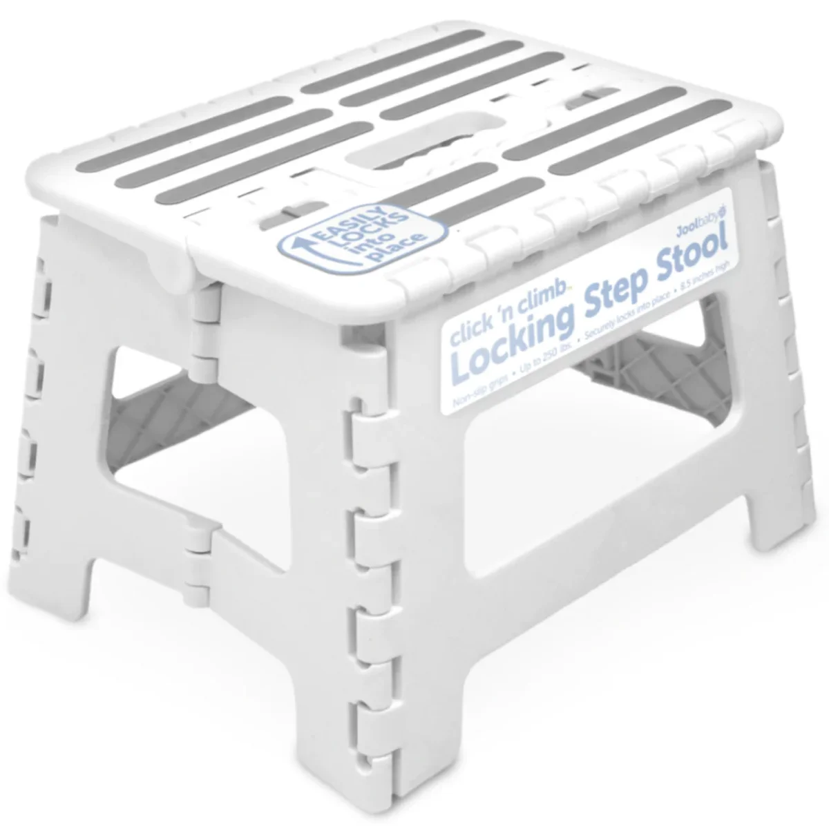 Jool Baby Click N’ Climb Locking Step Stool with Non-Slip Surface and Carry Handle, White 7069