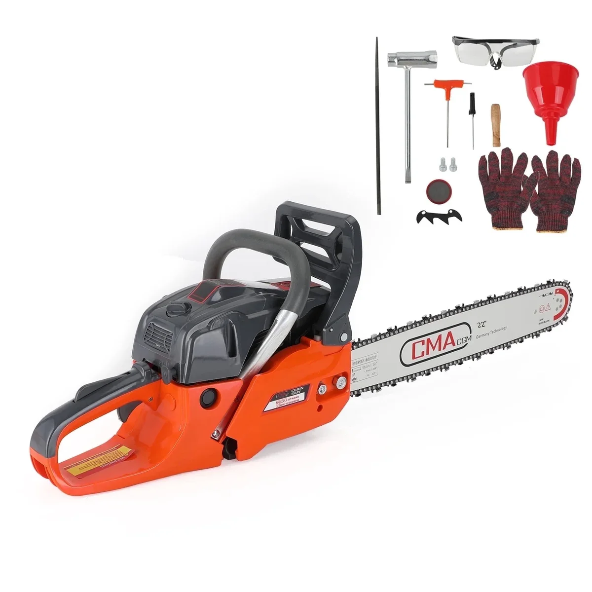 TOPTENG Gas Cordless Chainsaw 22 inch, 2-Cycle Gasoline Powered Chain Saw, 68CC Handheld Cordless Chainsaw, Automatic Chain Oiler, Garden Tool fo 5619