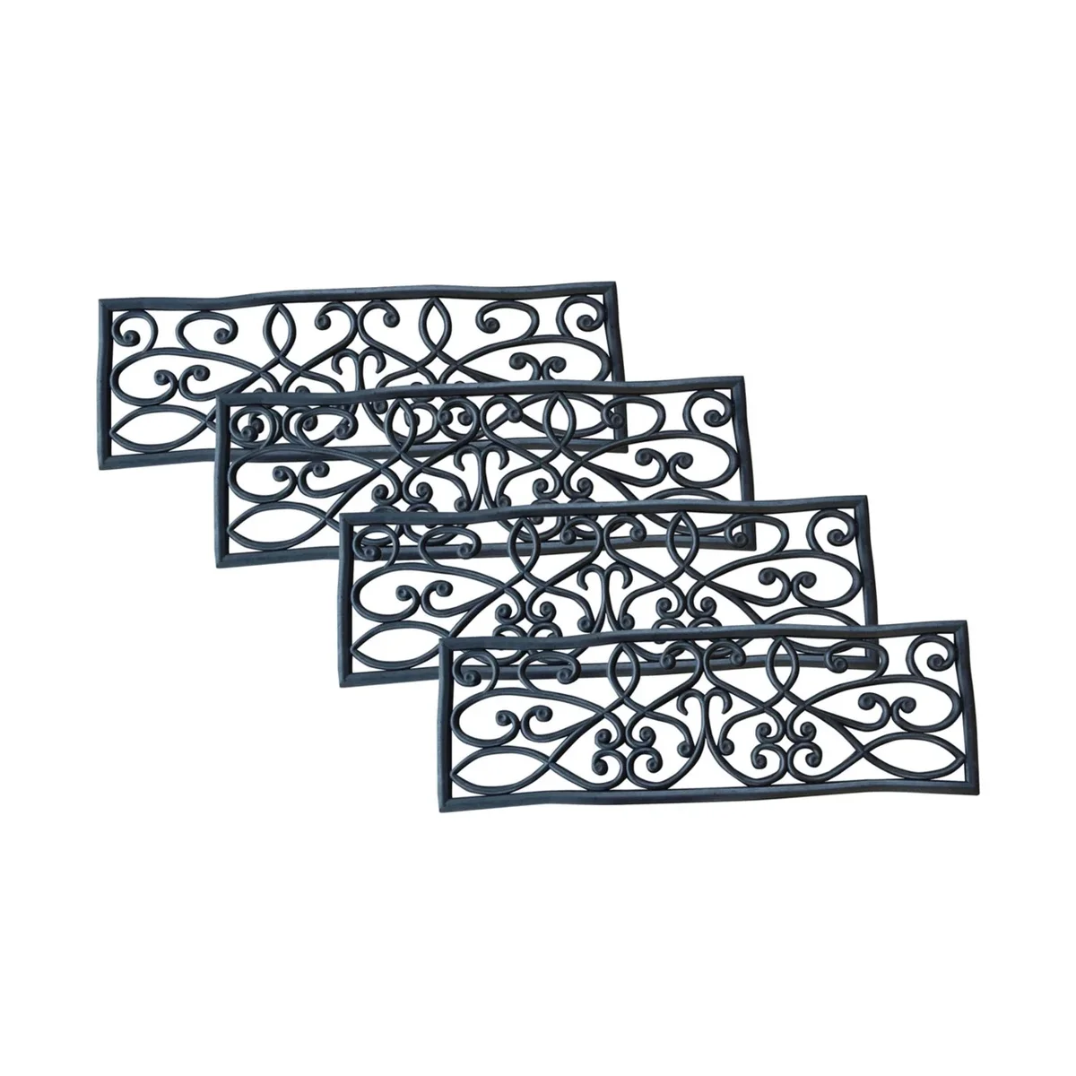 AmeriHome Rubber Scrollwork Stair Tread 4 Pack 4672