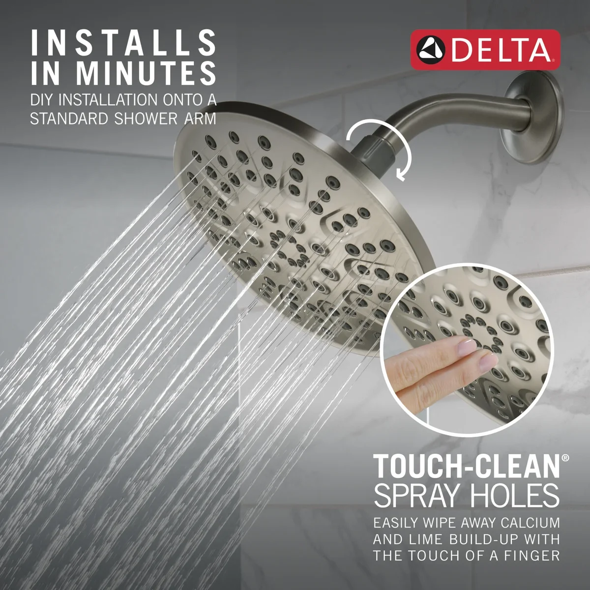 Everdaily Essentials 4-Setting Shower Head - 75617SN - Spotshield Brushed Nickel Ref. 5212