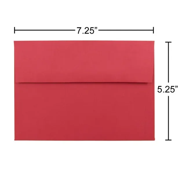 JAM Paper A7 Envelopes, 5 1/4 x 7 1/4, Red, 25/Pack 4810